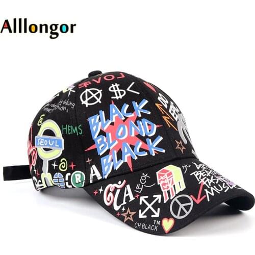 Women Baseball Caps Men 2020 Summer Cap Korean Hat Letter Print Snapback Hip Hop gorra hombre casquettes femme White Black hat