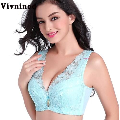 Vivninod new Brand sexy lingerie big size Women Bras push up lace underwear plus size brassiere femme vest bra B C D 85 95 100