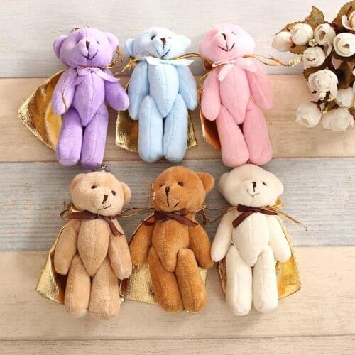 11-13 CM Cute Cartoon Teddy Bear Plush Dolls Stuffed Animal Teddy Bear Plush Keychain Pendant For Mobile Phone Wedding Dcoration