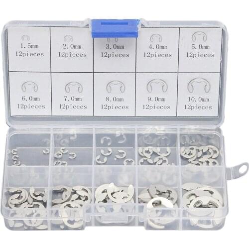 120pcs E Clip Retaining Assortment Radial External Shop Garage