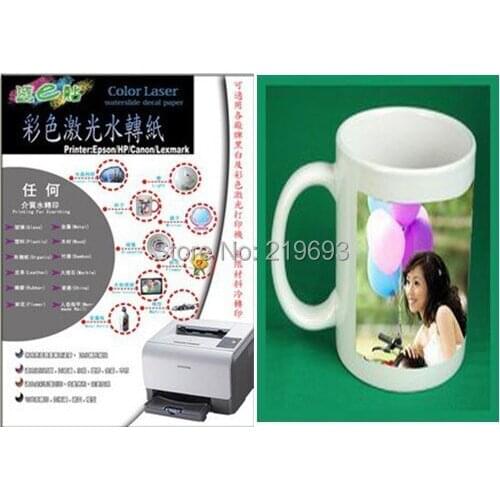 200 pieces/lot A4 size clear color laser water decal paper, mark cup melamine paper