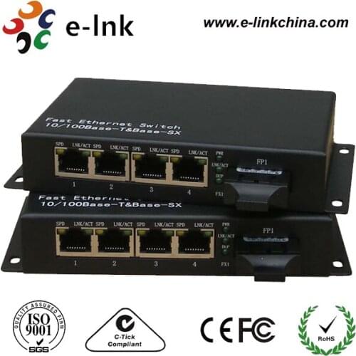 4 port 10/100/1000M single mode 20km Switch with SC port