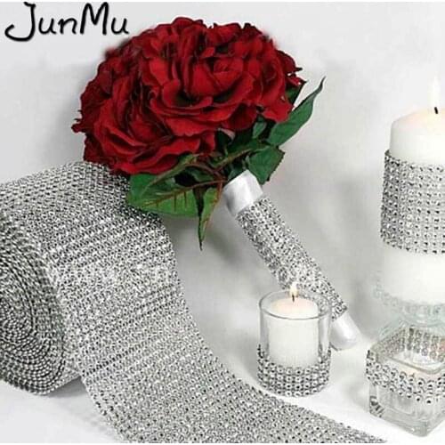 5 Yards x 12cm Multicolor Crystal Diamond Mesh Rhinestone Ribbon for Wedding Party Gift Vase Floral Decoration Products Decor