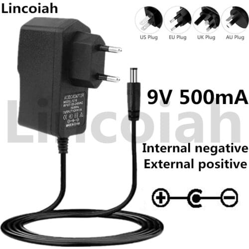 9V 0.5A 500mA AC/DC Adaptor Adapter Power Supply Wall Charger For hotone Ditto Looper guitar pedal