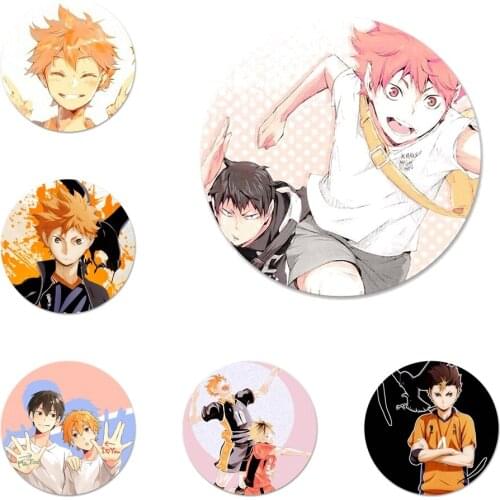 Anime Haikyuu Volleyball Badge Brooch Pin Accessories For Clothes Backpack Decoration gift 58mm