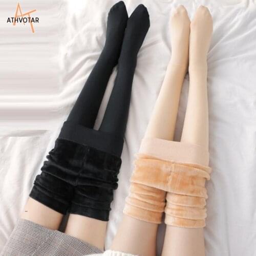 ATHVOTAR Seamless Winter Pantyhose Warm Tights Women Casual Plus Velvet Thick Tights Hosiery Comfortable Pantyhose Girl