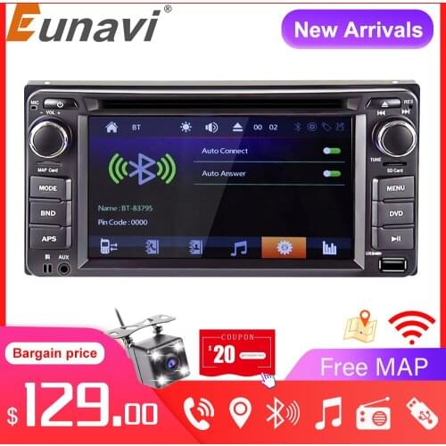 Eunavi 2din car dvd radio player for Toyota Hilux VIOS Old Camry Prado RAV4 Prado 2003-2008 gps navigation stereo touch screen