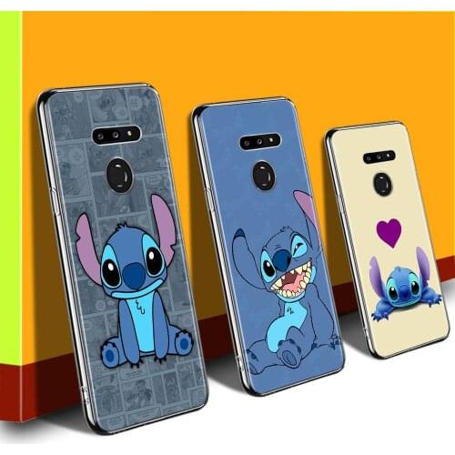 Stitch blue disney cartoon for LG G8 G8S G8X V30 V35 V40 V50 V60 ThinQ Q60 K40 K50 K41 K51 K61 K71 K92 Transparent Phone Case