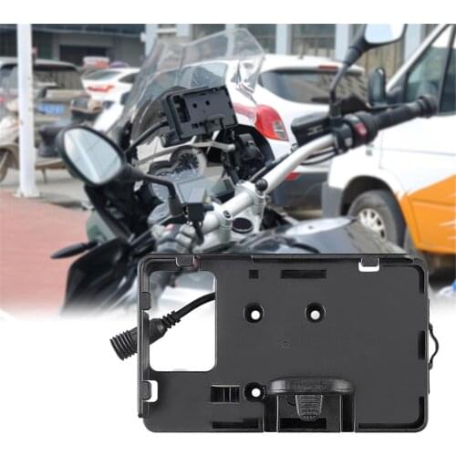 Motorcycle Mobile Phone Navigation Bracket Twin USB Charging 12MM Mount Universal Phone Holder For Moto Bicycle Electric Car