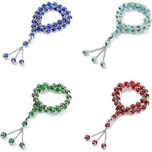 Women Men Muslim Prayer Beads Bracelets Islamic Allah Prayer Rosary Tesbih Islam Misbaha Muslim Festival 33 Prayer Beads