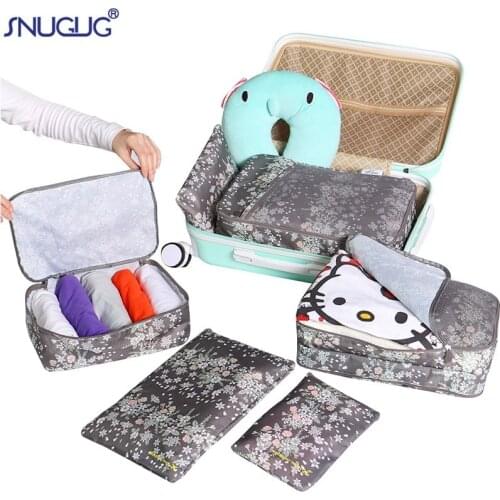 6Pcs Travel Bag Set Waterproof Clothes Underwear Organizer Pouch Portable Suitcase Closet Divider Container Organiser Travel Bag