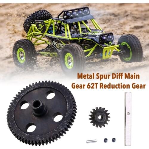 Diff Main Gear 62T Reduction Gear Metal Spur Gear Upgraded Parts For Wltoys 12428 12423 1/12 RC Car Crawler Short Course Truck
