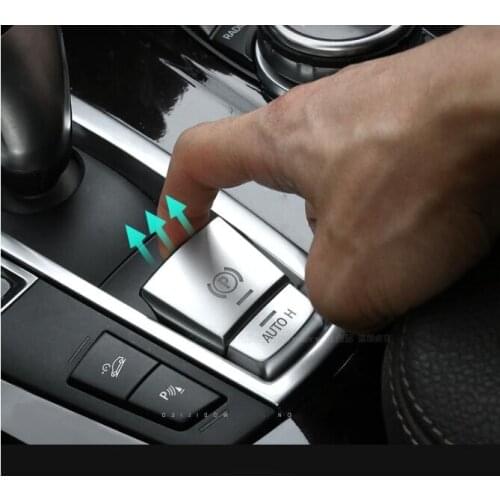 2pcs Chrome Electronic handbrake P Key Park decorative cover,protecive scuff cover for X3,X4,X5,X6,5GT,5,6,7 series