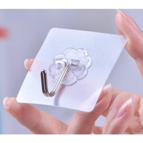 Adhesive Hooks Kitchen Wall Hooks Bath Ceiling Hook Heavy Duty Nail Free Sticky Hangers with Stainless Hooks LX9113