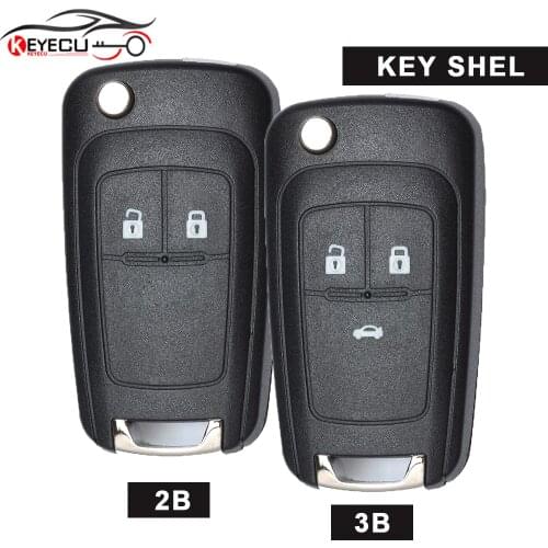 KEYECU 2/3 Button Flip Folding Key Shell case fob for Opel Astra J Chevrolet Aveo Cruze Orlando Trax Uncut HU100 Blade