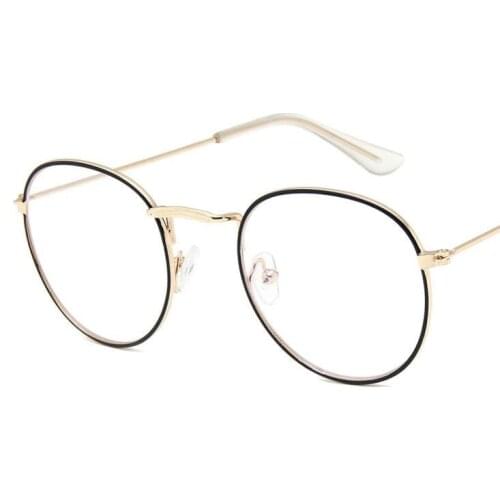 Computer Glasses Men Spectacle Frames Anti Blue Light Goggles Anti Glare Eyeglasses Frame Women Round Clear Lens Fake Glasses