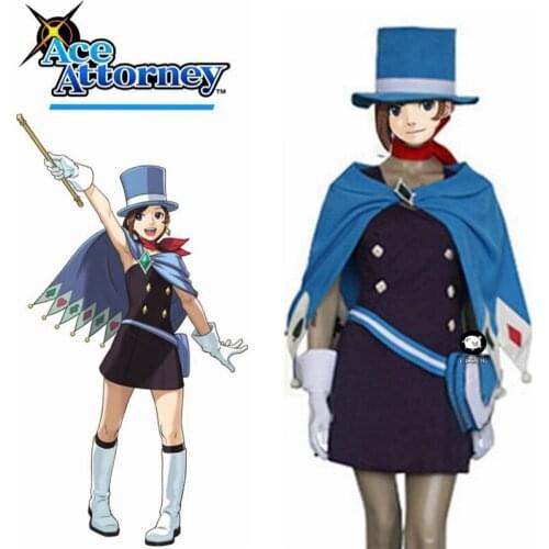 Game Ace Attorney Cosplay Phoenix Wright Gyakuten Saiban 4 Trucy Wright Cosplay Costume