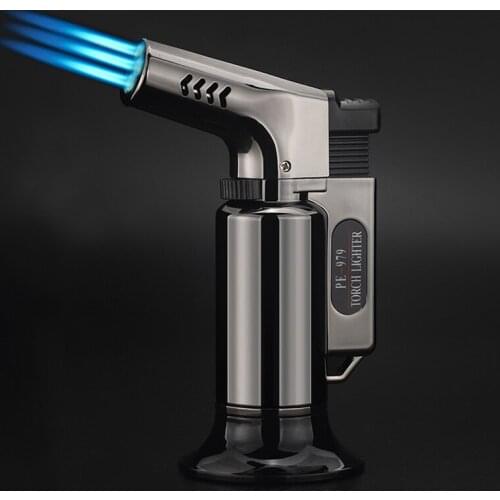 Kitchen Outdoor BBQ Lighter Torch Turbo Pipe Gas Jet Lighters Butane Cigarette 1300 C Spray Gun Cigar Windproof 3 Nozzles Fire