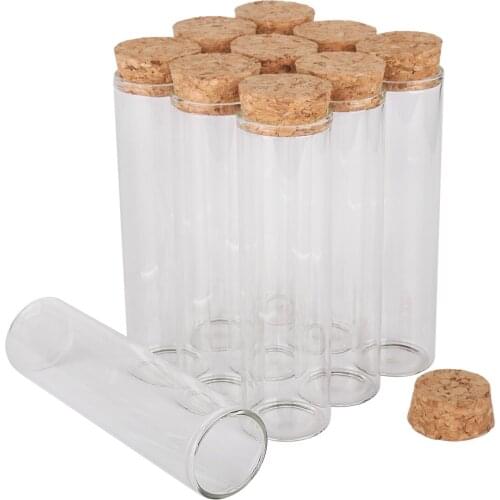24 pieces 55ml 30*110mm Lab Glassware Test Tubes Glass Jars Terrarium with Cork Stopper for Craft Lab Accessory DIY
