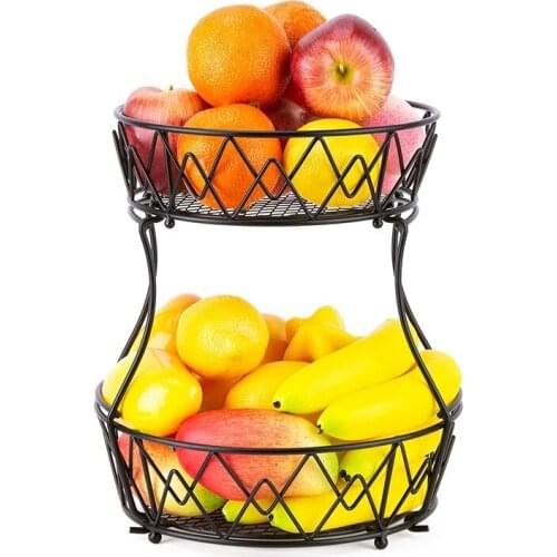 Tiered Fruit Bowls Orange Storage Stacking for Kitchen Countertop Food Bread Snack Counter Detachable Organizer