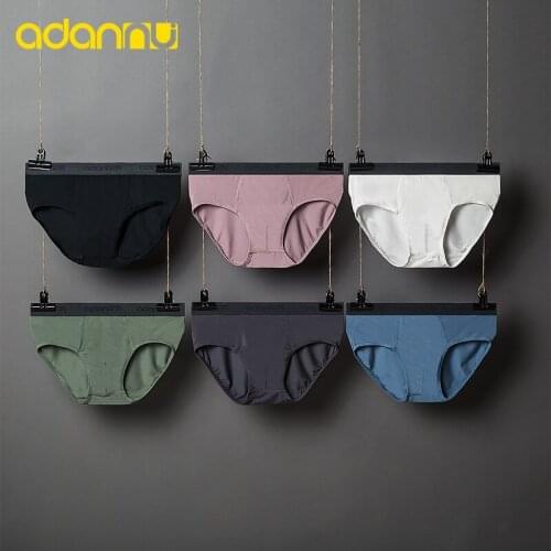 ADANNU mens underwear modal breathable mens briefs solid color comfortable waist mens underpants AD307
