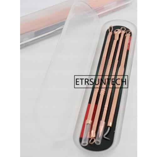 4Pc/Set Stainless Steel Blackhead Removal Kit Acne Blemish Pimple Extractor Remover Needles Cosmetic Face Cleaning Tool F1506