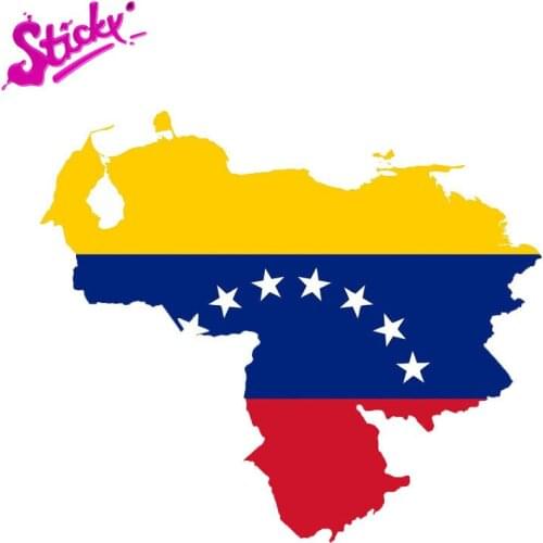 STICKY Car Reflective Venezuela Map Flag Car Sticker Decal Accessories motorcycle Off-road laptop trunk guitar Vinyl sticker
