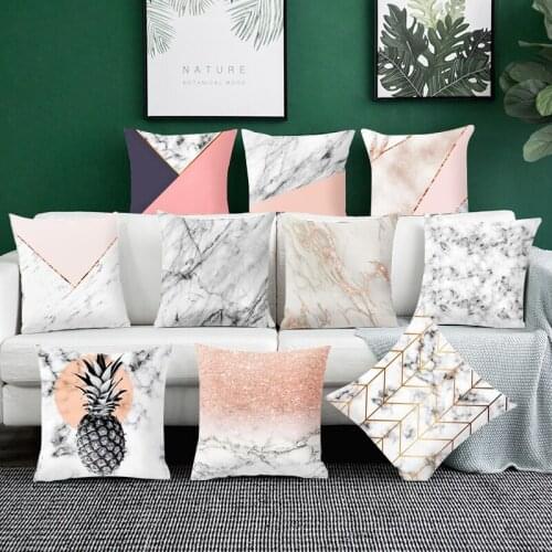 Geometric tropic pineapple throw pillow cover polyester cushion case for home sofa bed decorative square 45cm*45cm