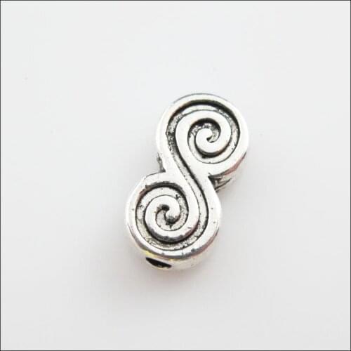 New 15Pcs Tibetan Silver Color S Number 8 Spacer Beads Charms 8.5x15.5mm