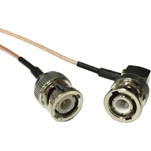 New BNC Male Plug Switch BNC Male Plug Right Angle 90 degree RG178 coaxial Cable 15CM 6" Adapter Wholesale Fast Ship