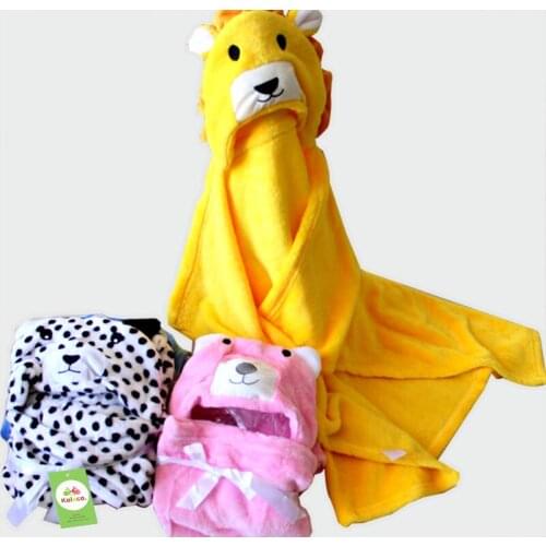 New Children Bathrobe Animal Cartoon Baby Cloak Flannel Baby Bath Towel Cloak