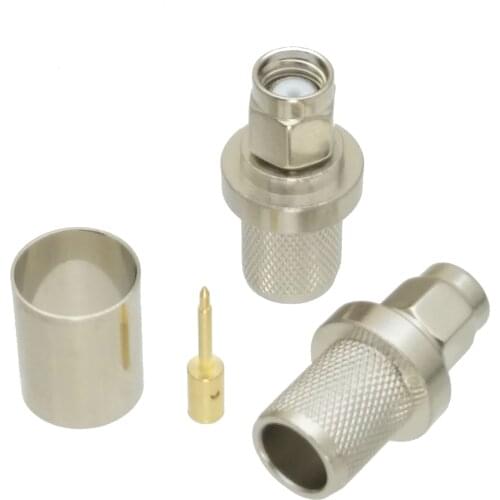 1pce Connector SMA male plug crimp RG8 LMR400 RG213 RG165 RG393 Nickel