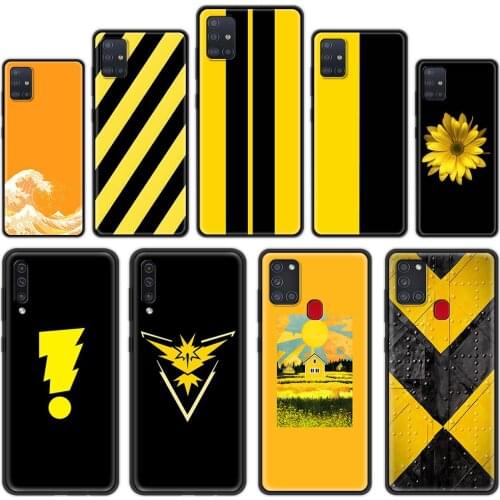 Silicone Case for Samsung Galaxy A71 A51 A41 A31 A21 A72 A91 A12 A21s A21 A11 A01 5G Black Cover Coque Cool yellow
