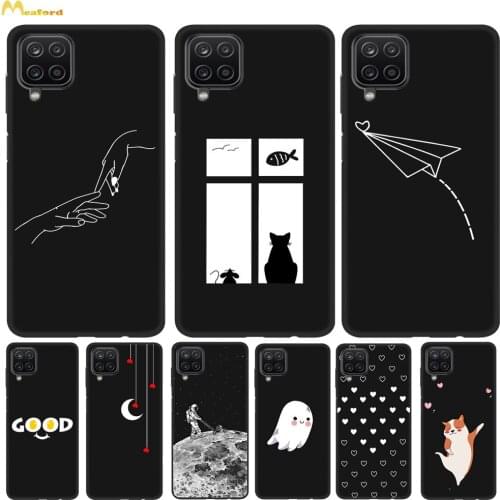 SamsungA12 For Samsung Galaxy A12 Case A 12 A125F Silicone Back Phone Cover For Samsung A42 5G M12 Case M 12 42 Black TPU Bumper