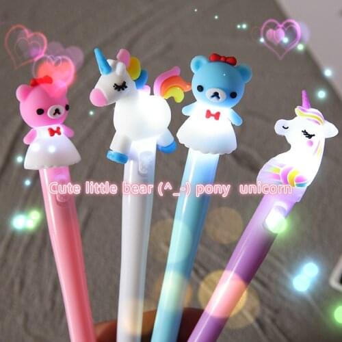 Clearance Selling Luminous Unicorn Gel Pen Cute Candy Color Stationery Gifts School Office Supplie Markdown Sale