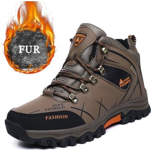 Comfortable Warm Winter Snow Boots Men Military Boots Outdoor Walking Sneakers Men Flats Pop New Working Ankle Botas Plus 39-46