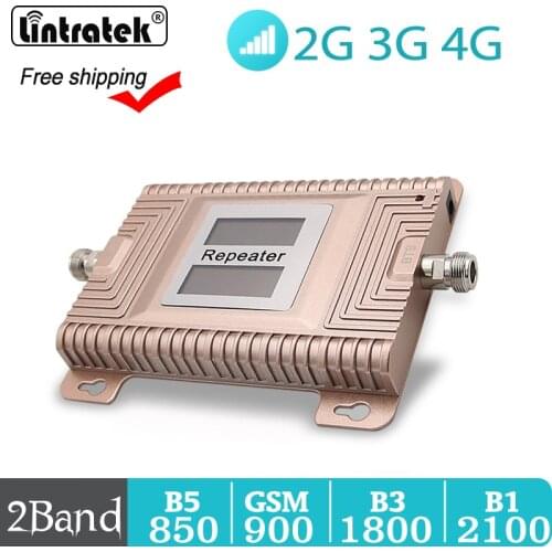 Rose-Gold Signal Repeater 2-band 2G 3G 4G Signal Booster CDMA GSM 850 900 1900 1700 1800 Lintratek Signal Amplifier for Home Use