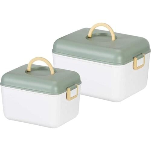 Yooap 2PCS Plastic storage box portable with lid storage basket home desktop sundries snack makeup organizer storage box