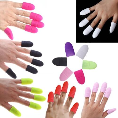 10pcs Nail Art Polish Remover Fingernails 10pcs Silicone Manicure Tips UV Gel Cleaning Wrap Cover Nail remover Cap
