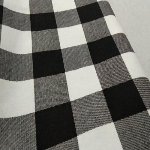 100% Cotton viaPhil Tough Thick Black White Grey Mixed Big Check Printed Cotton Canvas Fabric Animal Fabric Patchwork Home Decor