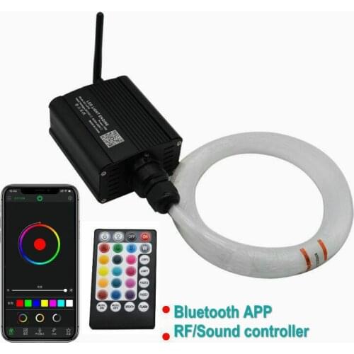 16W Fiber Optic Light Engine Smartphone Bluetooth APP Controlled RGBW Car Ceiling DIY Star Light Source+Mixed Fiber optic cable