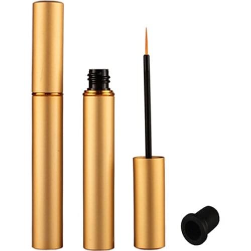 20ps 5ml Slim Thin Empty Gold Eyeliner Container Bottle Tube With Brush Cosmetic Make Up Tube