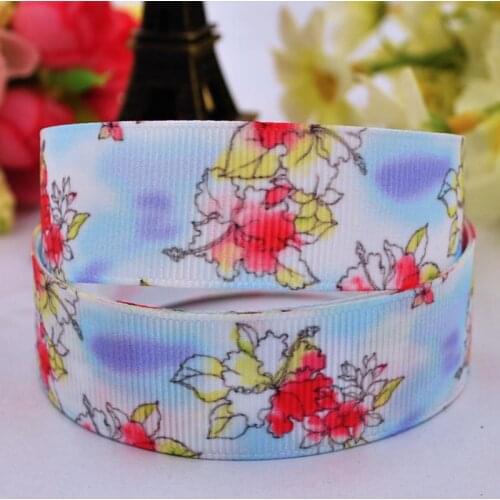 22mm 25mm 38mm 75mm Ruban satin Flowers Cartoon printed Grosgrain Ribbon Hair Accessories party decoration 10 Yards X-00220