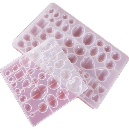 4 Styles Resin Gem Heart Square Spherical Crystal Epoxy Resin Mold DIY Jewelry Making Findings Tools Supplies Accessories m064