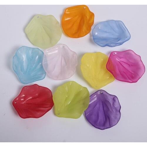40*44mm Acrylic DIY Flower Petal Beads Translucent Dull Polish Craft Accessories Beads For Jewelry Making 10pcs/bag Meideheng