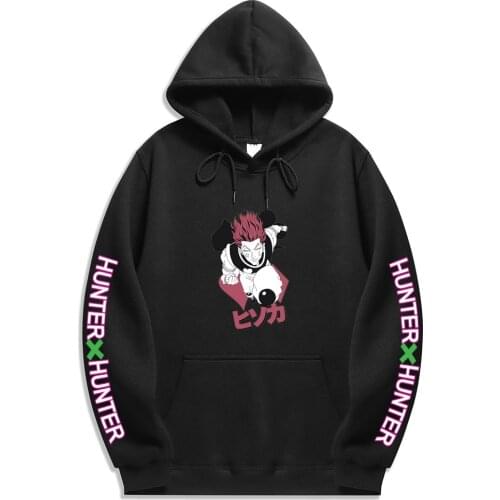Anime Hunter X Hunter Printed Hoodies Men Funny Cartoon Hisoka Winter Warm Harajuku Killua Hip Hop Sweatshirt Casual Streetwear