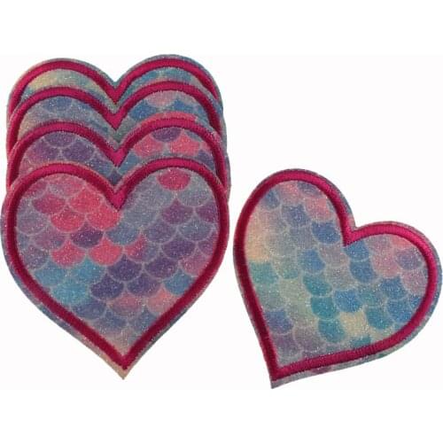 2Pcs Colorful Heart Iron On Embroidered Clothes Patches For Jeans Backpacks Clothing Fabric DIY Accessories 6.5cm
