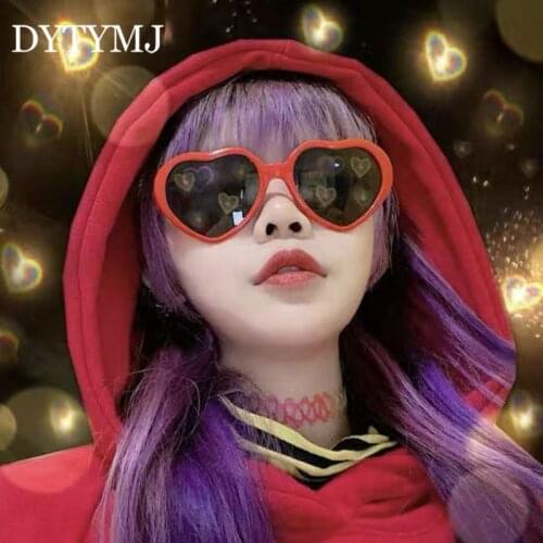 DYTYMJ Strange Heart Glasses 2021 Light Turns Love Romantic Glasses Night Eyeglasses Buddy Party Interesting Peach Heart Glasses