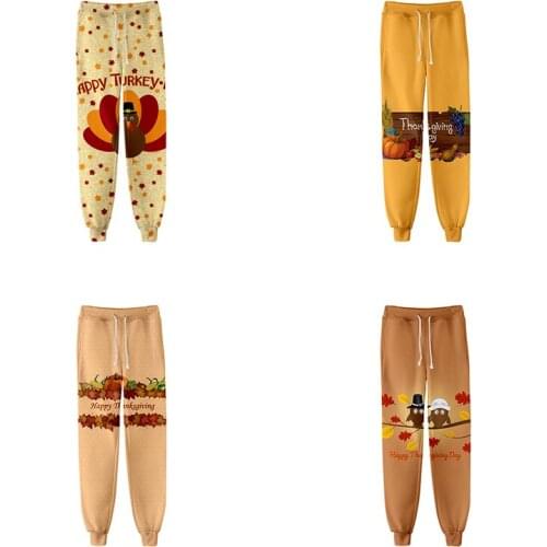 Happy Thanksgiving Day 3d Jogger Harem Pant Fashion Men Women Long Loose Trousers Sport Casual Homme 3D Fitness Pants Sweatpants