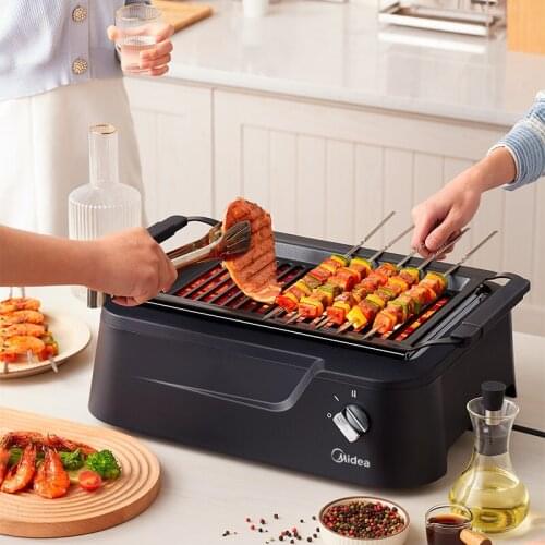 Electric BBQ Kebab Grill Machine Smokeless Barbecue Machine Household Integrated Electric Grill Indoor Electric Barbecue Plate